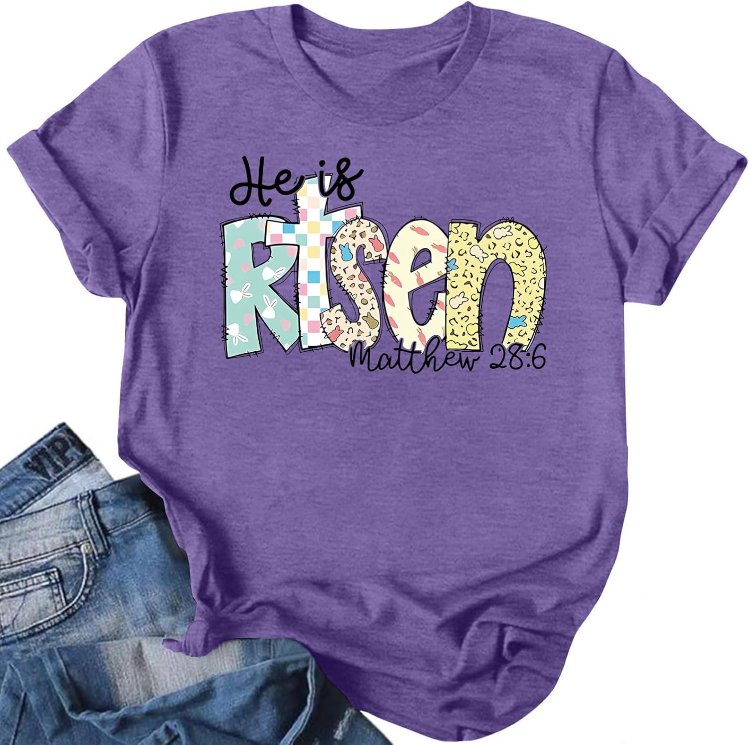 Easter Shirts for Women Easter T Shirts He is Risen Shirt Christian Easter Shirt Funny Short Sleeve Tops - T-Shirt, Sweatshirt, Hoodie