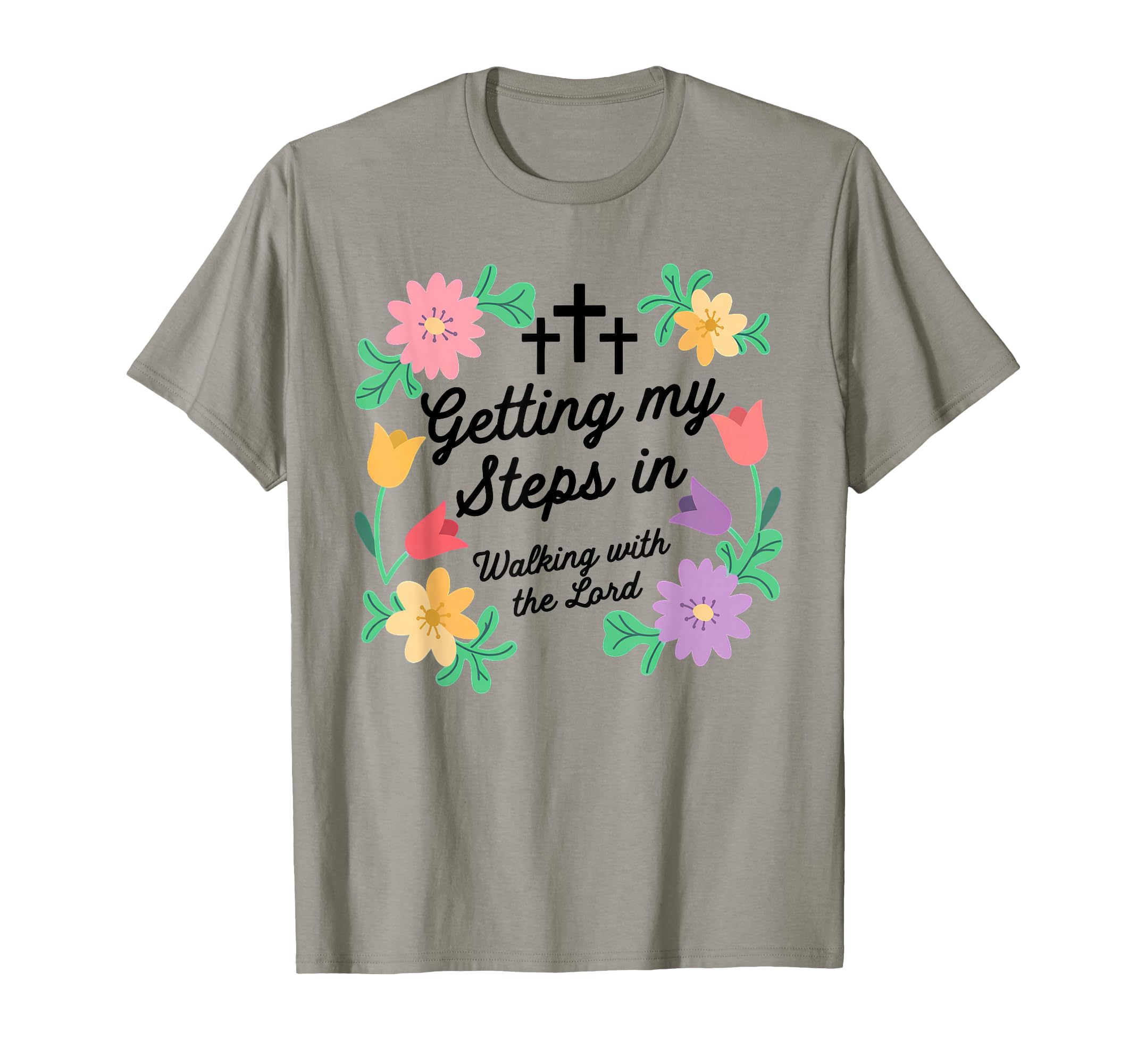 Getting My Steps Walking Lord Flowers T-Shirt - Minimalist Print Men Women - T-Shirt, Sweatshirt, Hoodie