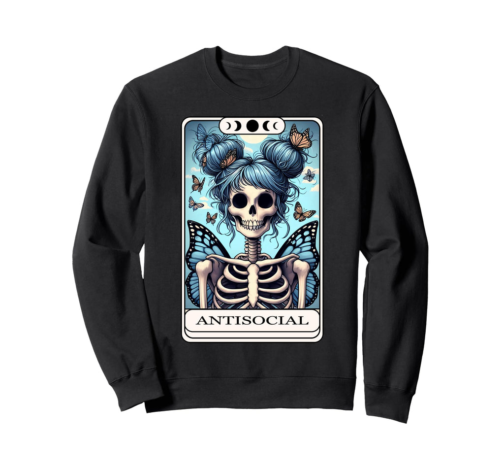 Antisocial Butterfly Tarot Card Sweatshirt - Aesthetic Graphic for Adults - T-Shirt, Sweatshirt, Hoodie