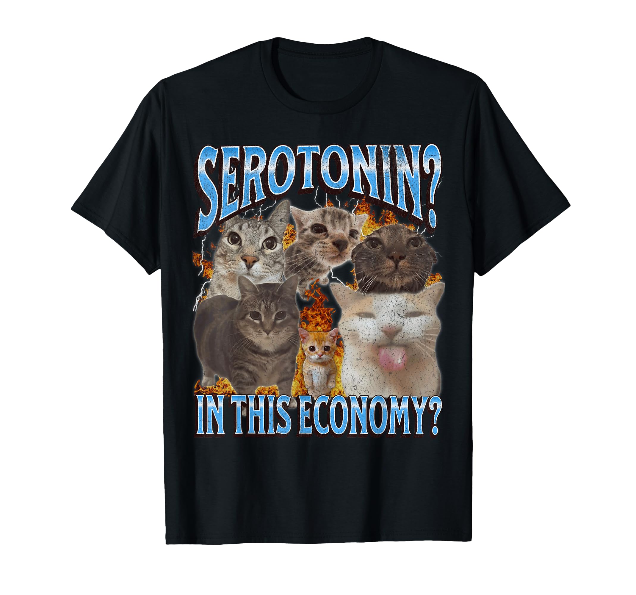 Serotonin This Economy Funny Cat T-Shirt - Casual Everyday Wear for Adults - T-Shirt, Sweatshirt, Hoodie