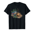 Cozy Book Stack Coffee And Flowers T-Shirt - Graphic Print Men Women - T-Shirt, Sweatshirt, Hoodie
