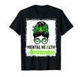 Messy Bun Hair Mental Health Warrior T-Shirt - Minimalist Print for Adults - T-Shirt, Sweatshirt, Hoodie