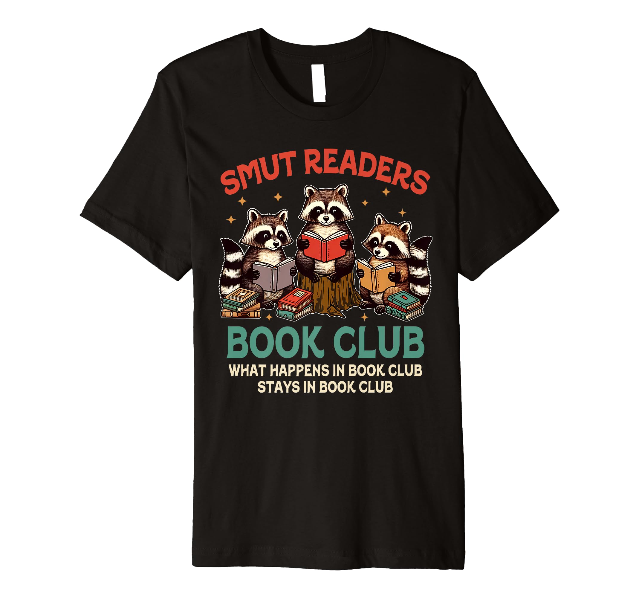 Smut Reader Racoon Reading Romance T-Shirt - Minimalist Print for Adults - T-Shirt, Sweatshirt, Hoodie