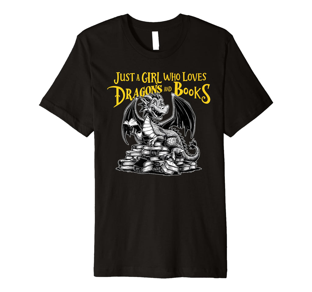 Just Who Loves Dragons And Books Dragon T-Shirt - Novelty Apparel Unisex - T-Shirt, Sweatshirt, Hoodie