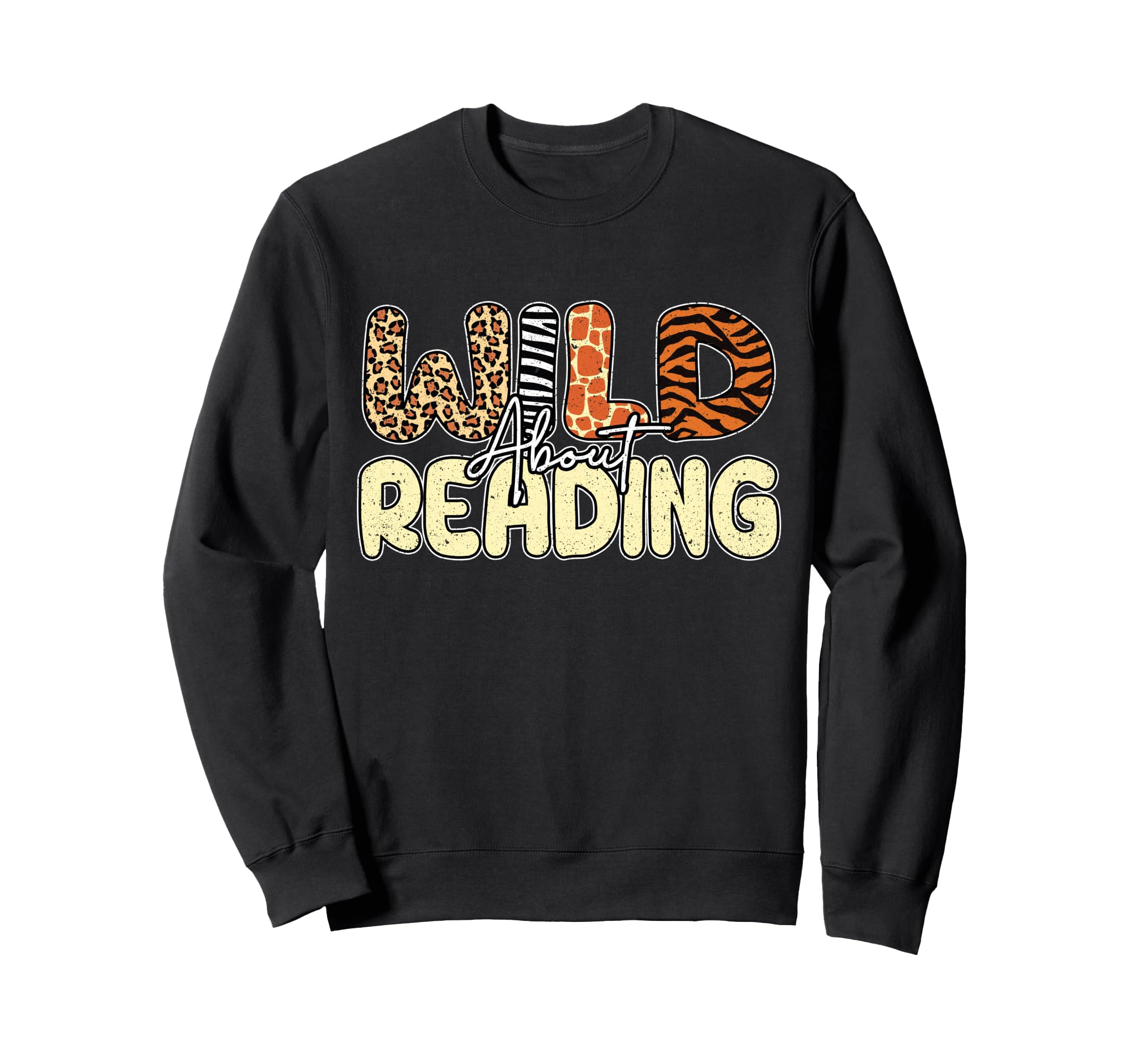 Wild About Reading Books Zoo Animals Sweatshirt - Custom Art Print Unisex - T-Shirt, Sweatshirt, Hoodie