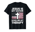 Jesus Is My Savior Dogs Are My Therapy T-Shirt - Unique Graphic Men Women - T-Shirt, Sweatshirt, Hoodie