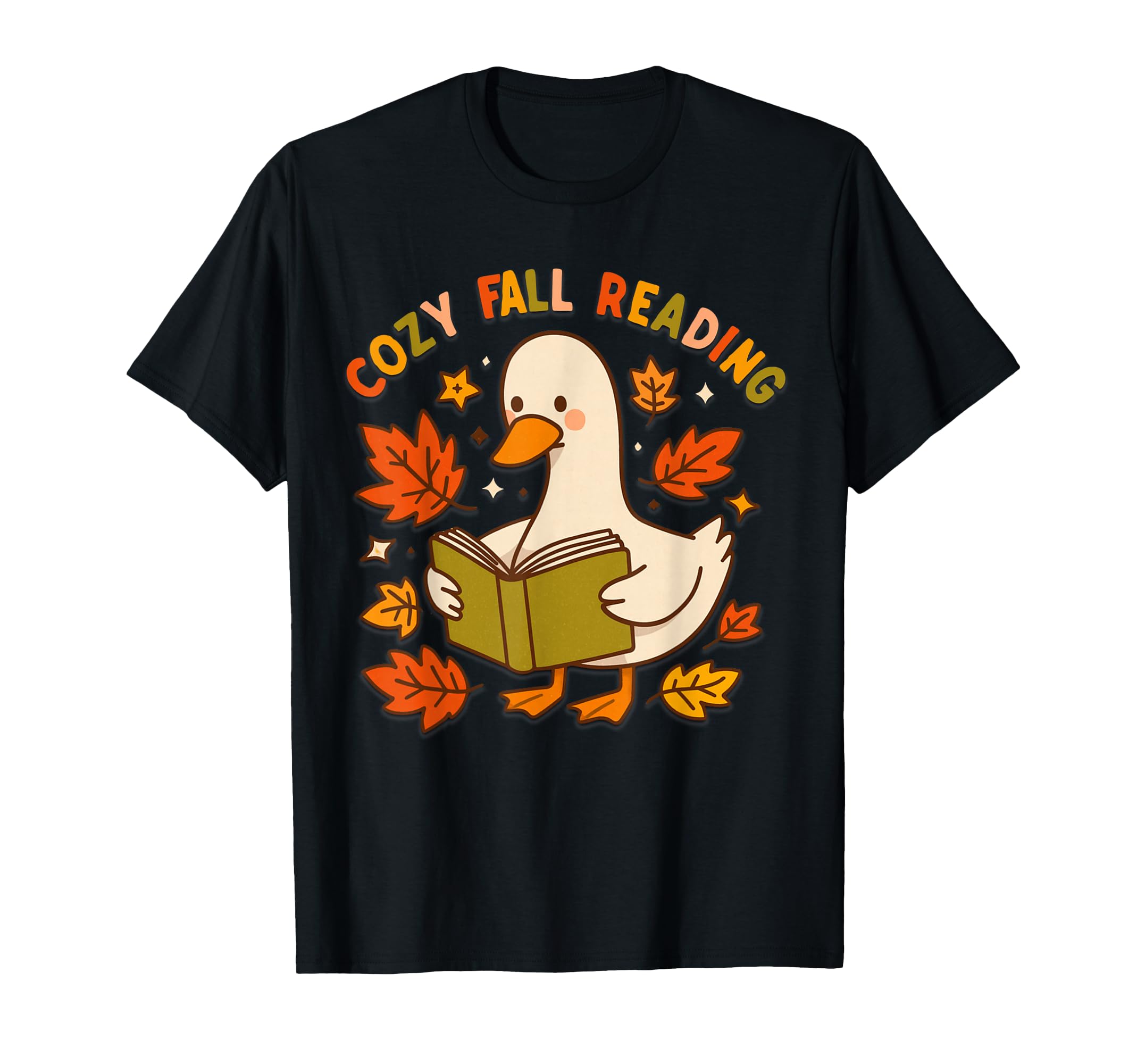 Cozy Fall Reading Goose Book Lover T-Shirt - Trendy Graphic for Adults - T-Shirt, Sweatshirt, Hoodie