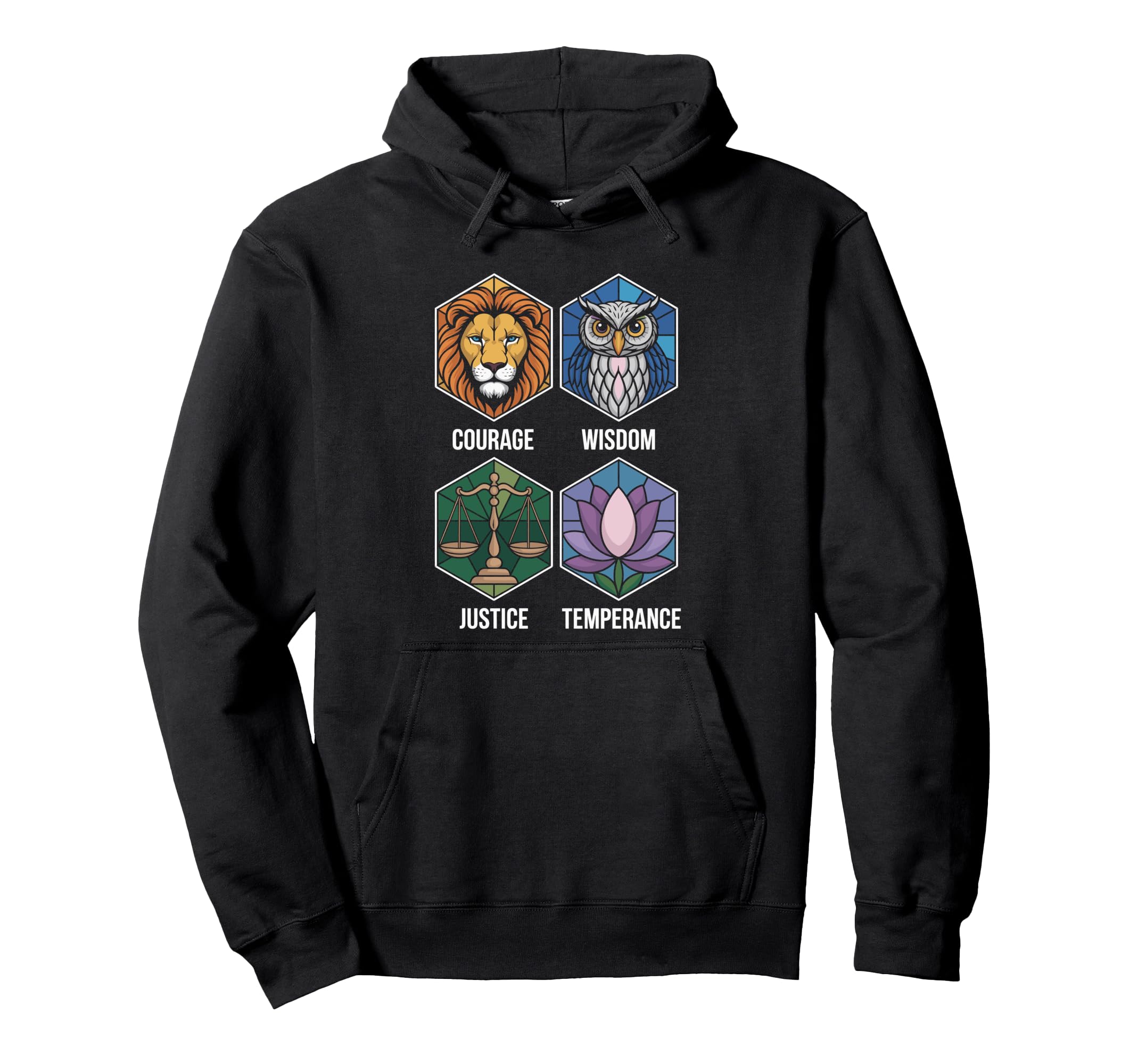 Four Stoic Virtues Daily Meditation Practi Hoodie - Trendy Graphic Unisex - T-Shirt, Sweatshirt, Hoodie