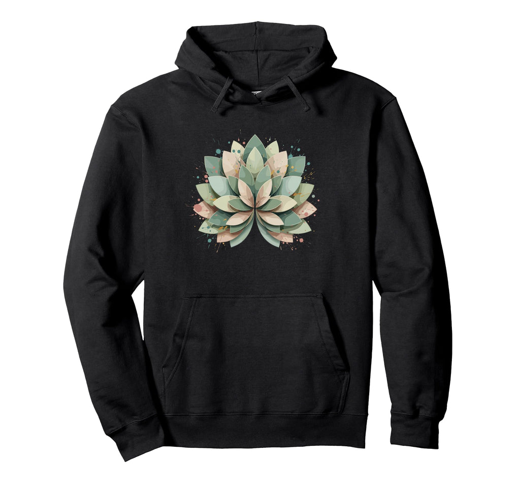 Pastel Lotus Mandala Boho Yoga Hoodie - Minimalist Print Men Women - T-Shirt, Sweatshirt, Hoodie
