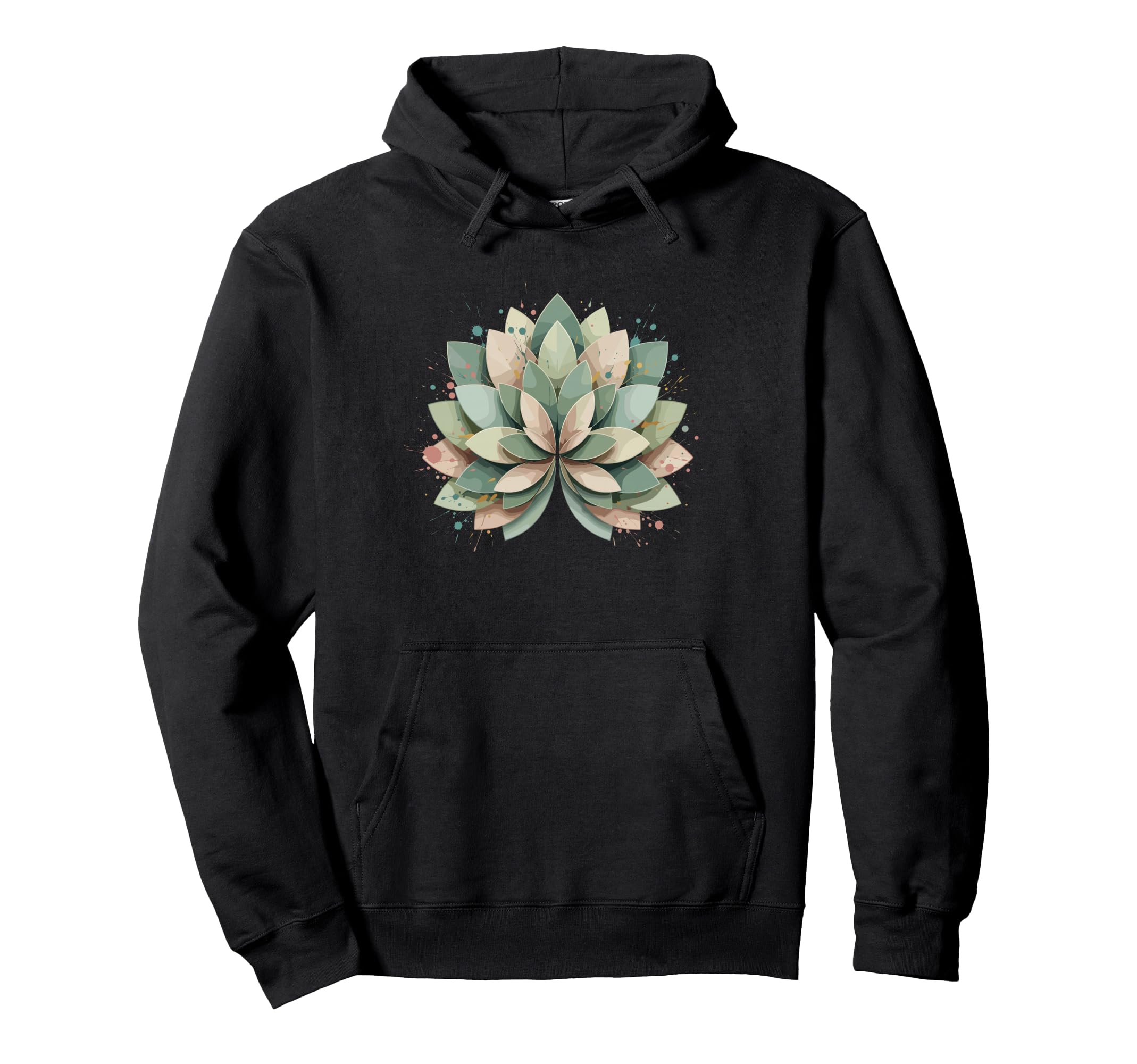 Pastel Lotus Mandala Boho Yoga Hoodie - Minimalist Print Men Women - T-Shirt, Sweatshirt, Hoodie
