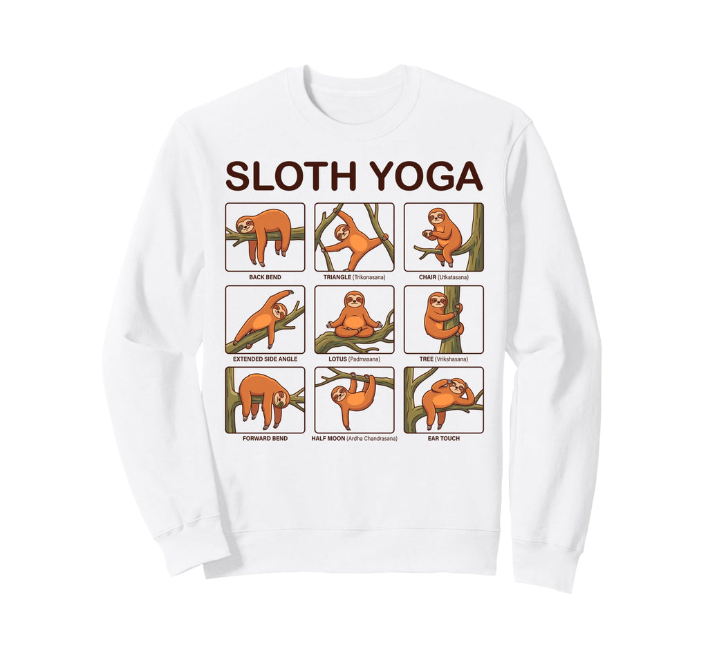 Chakras Mandala Sloth Yoga Sweatshirt - Casual Everyday Wear Men Women - T-Shirt, Sweatshirt, Hoodie