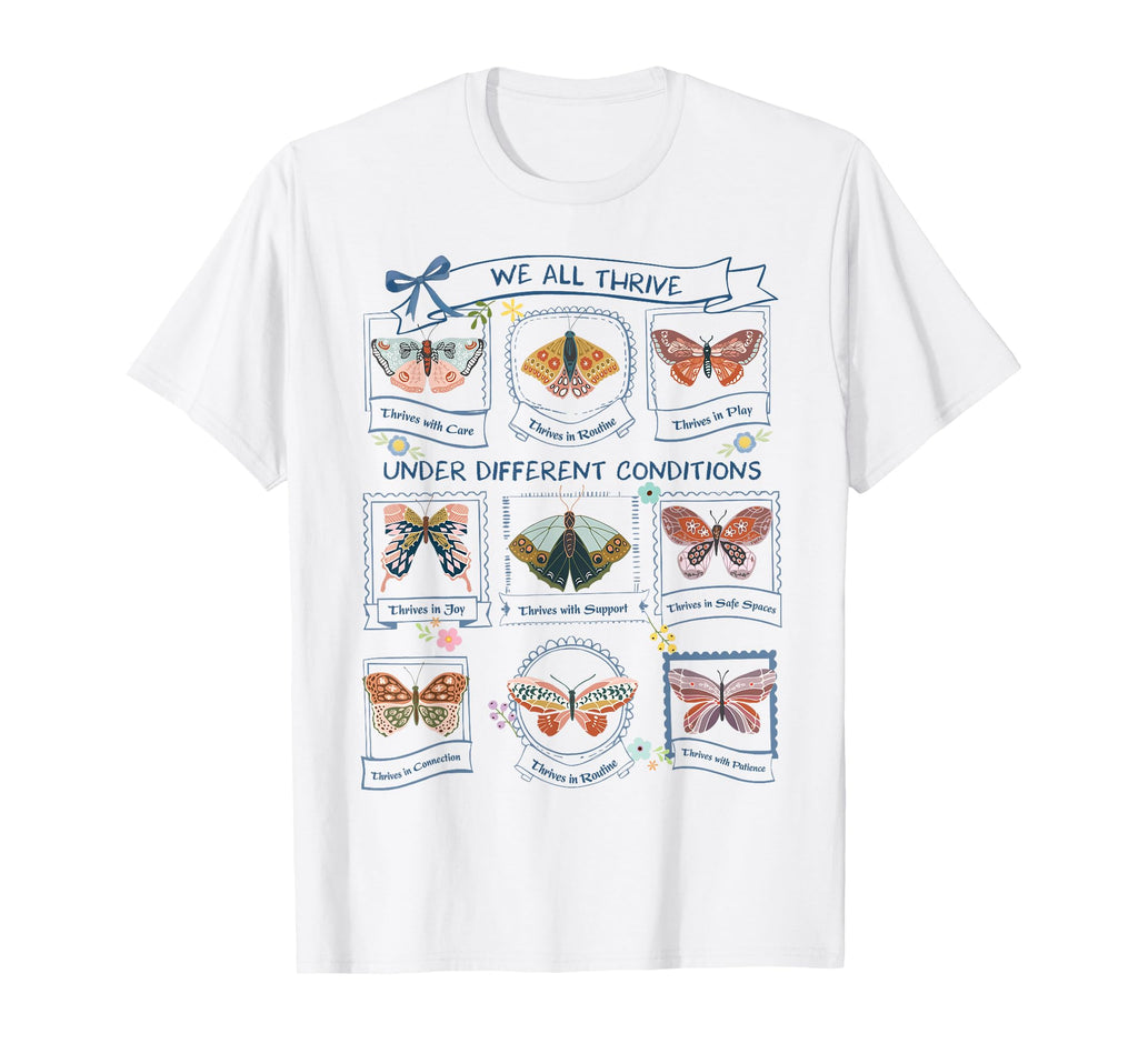 Autism Inclusion Floral Butterfly T-Shirt - Streetwear Style Unisex - T-Shirt, Sweatshirt, Hoodie