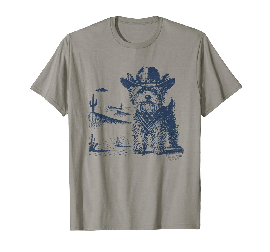 Yorkshire Terrier Cowboy Ufo Yorkie Mom T-Shirt - Trendy Graphic Unisex - T-Shirt, Sweatshirt, Hoodie