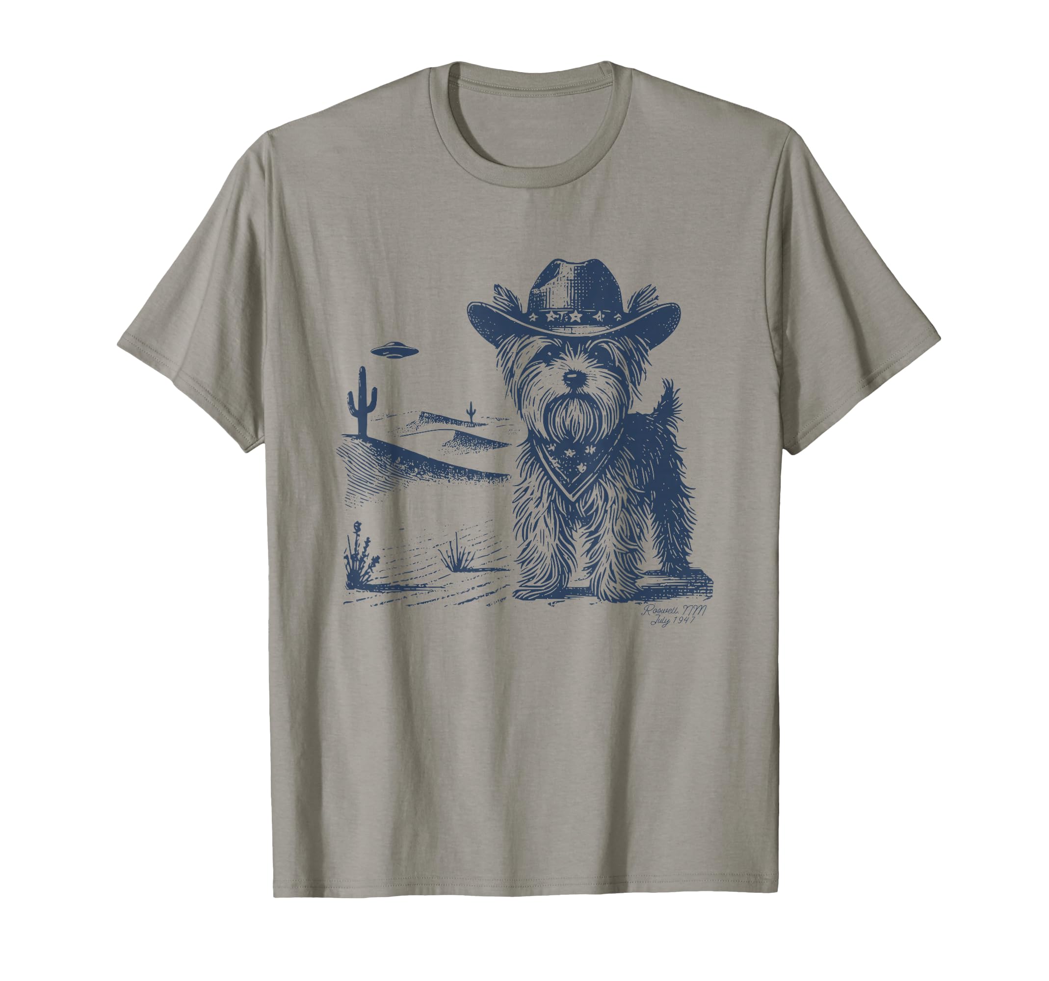 Yorkshire Terrier Cowboy Ufo Yorkie Mom T-Shirt - Trendy Graphic Unisex - T-Shirt, Sweatshirt, Hoodie
