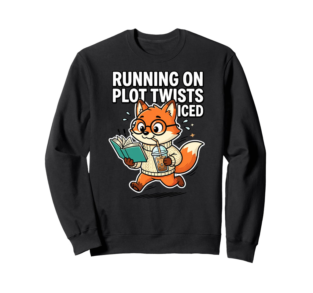 Running Plot Twists Iced Fox Reader Sweatshirt - Unique Graphic Men Women - T-Shirt, Sweatshirt, Hoodie
