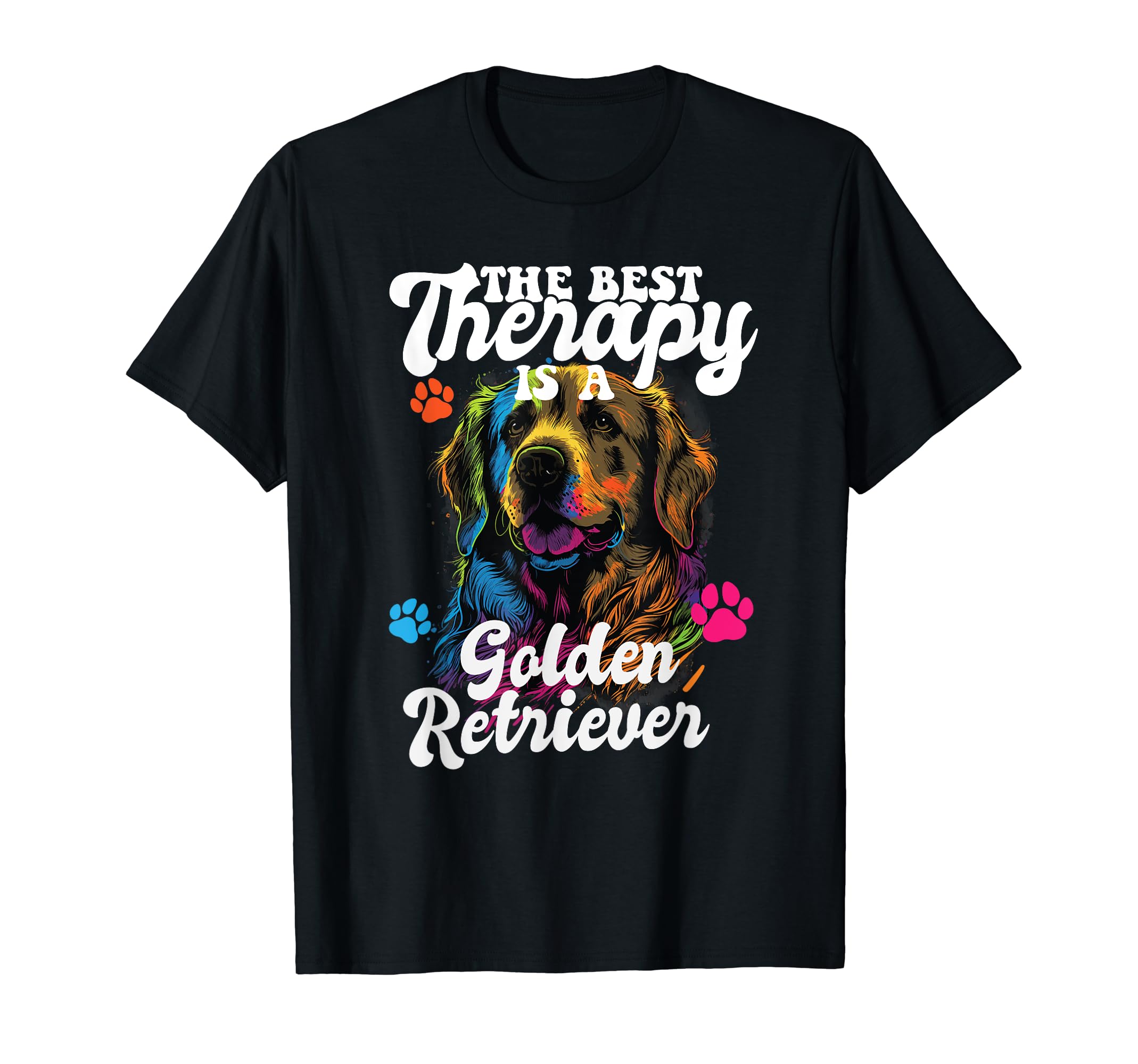 Best Therapy Is Golden Retriever Dog Mom T-Shirt - Minimalist Print Unisex - T-Shirt, Sweatshirt, Hoodie