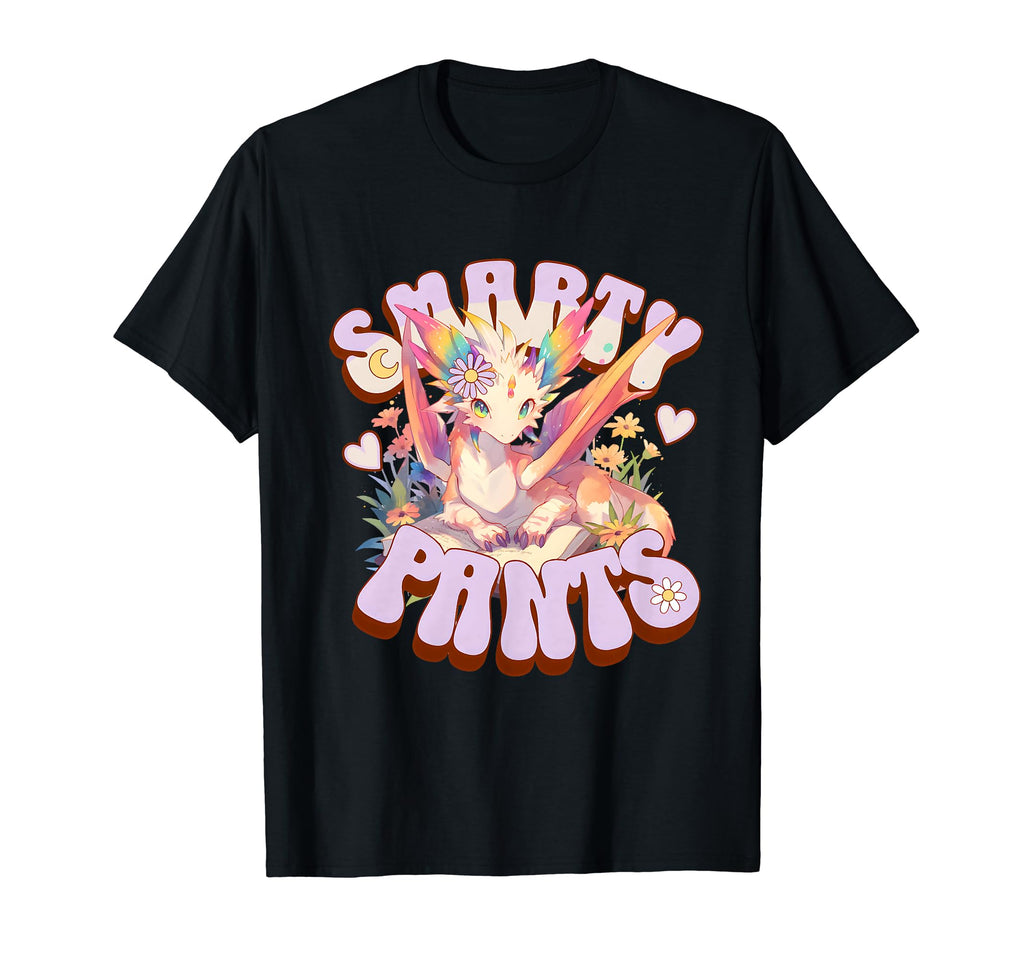 Rainbow Dragon Smarty Pants Bookworm T-Shirt - Unique Graphic Men Women - T-Shirt, Sweatshirt, Hoodie