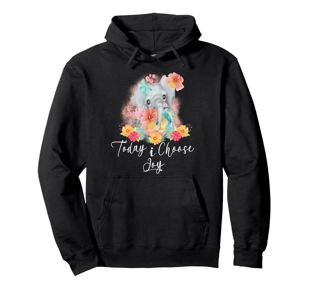 Today I Choose Joy Floral Elephant Bible Hoodie - Graphic Print Unisex - T-Shirt, Sweatshirt, Hoodie