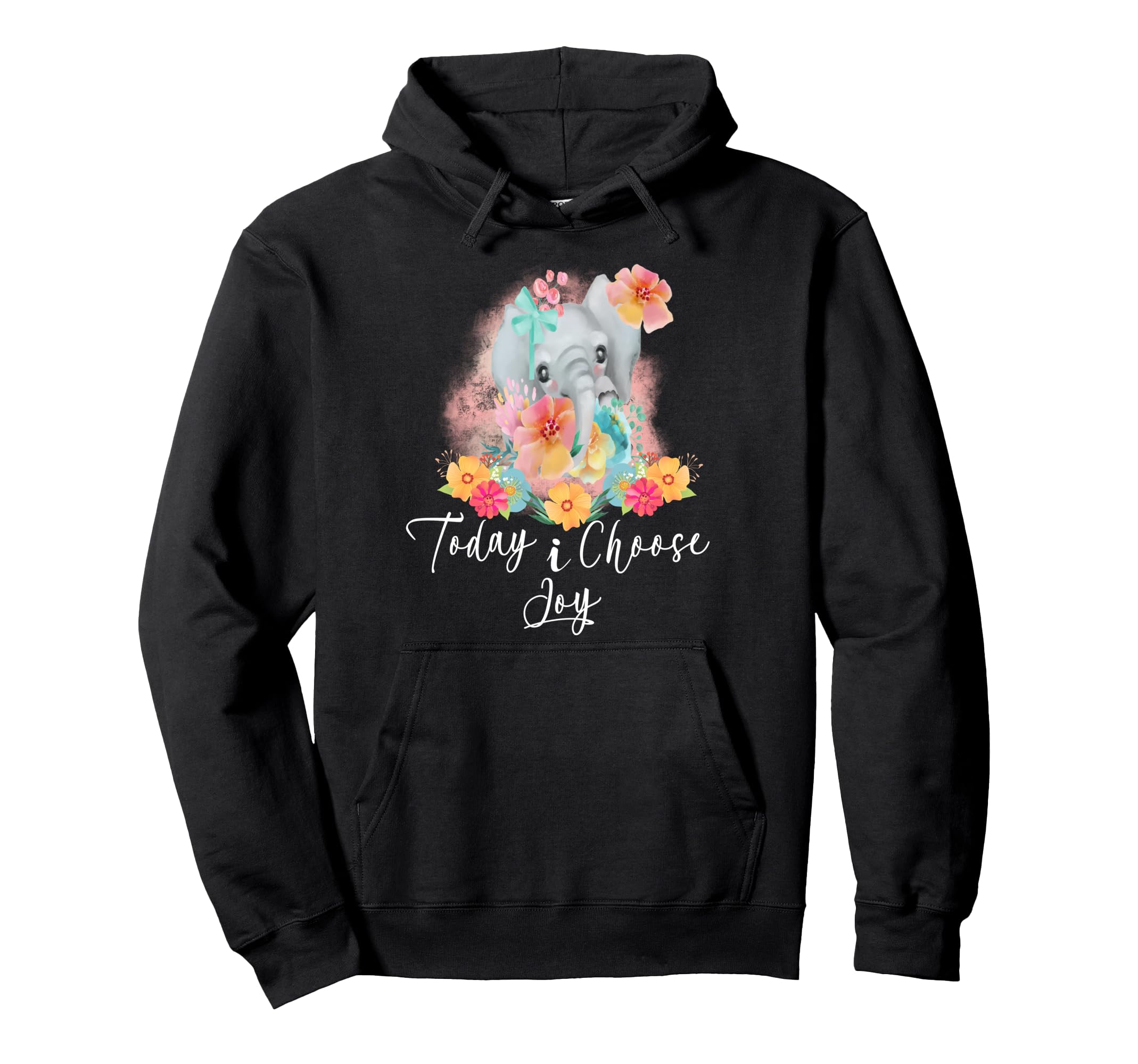 Today I Choose Joy Floral Elephant Bible Hoodie - Graphic Print Unisex - T-Shirt, Sweatshirt, Hoodie