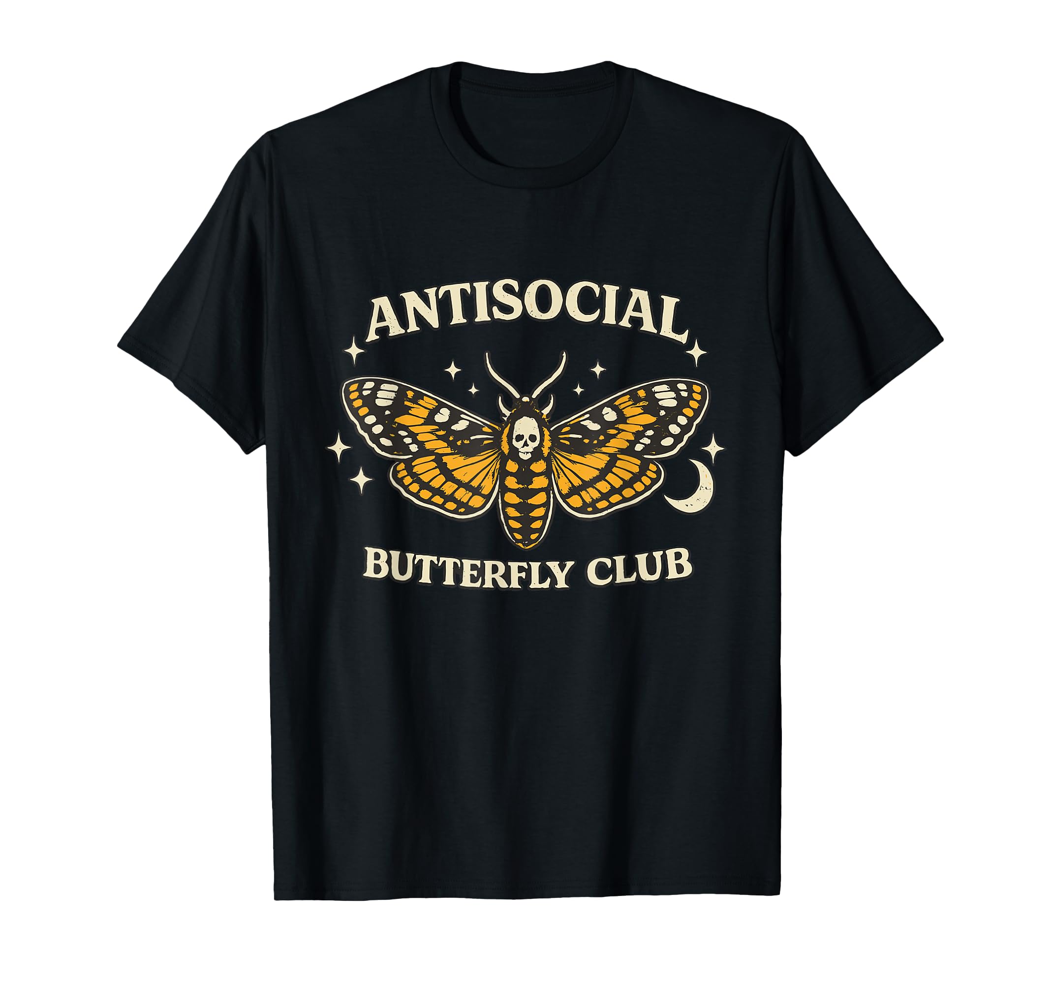 Antisocial Butterfly Club Moth T-Shirt - Fun Novelty Design for Adults - T-Shirt, Sweatshirt, Hoodie
