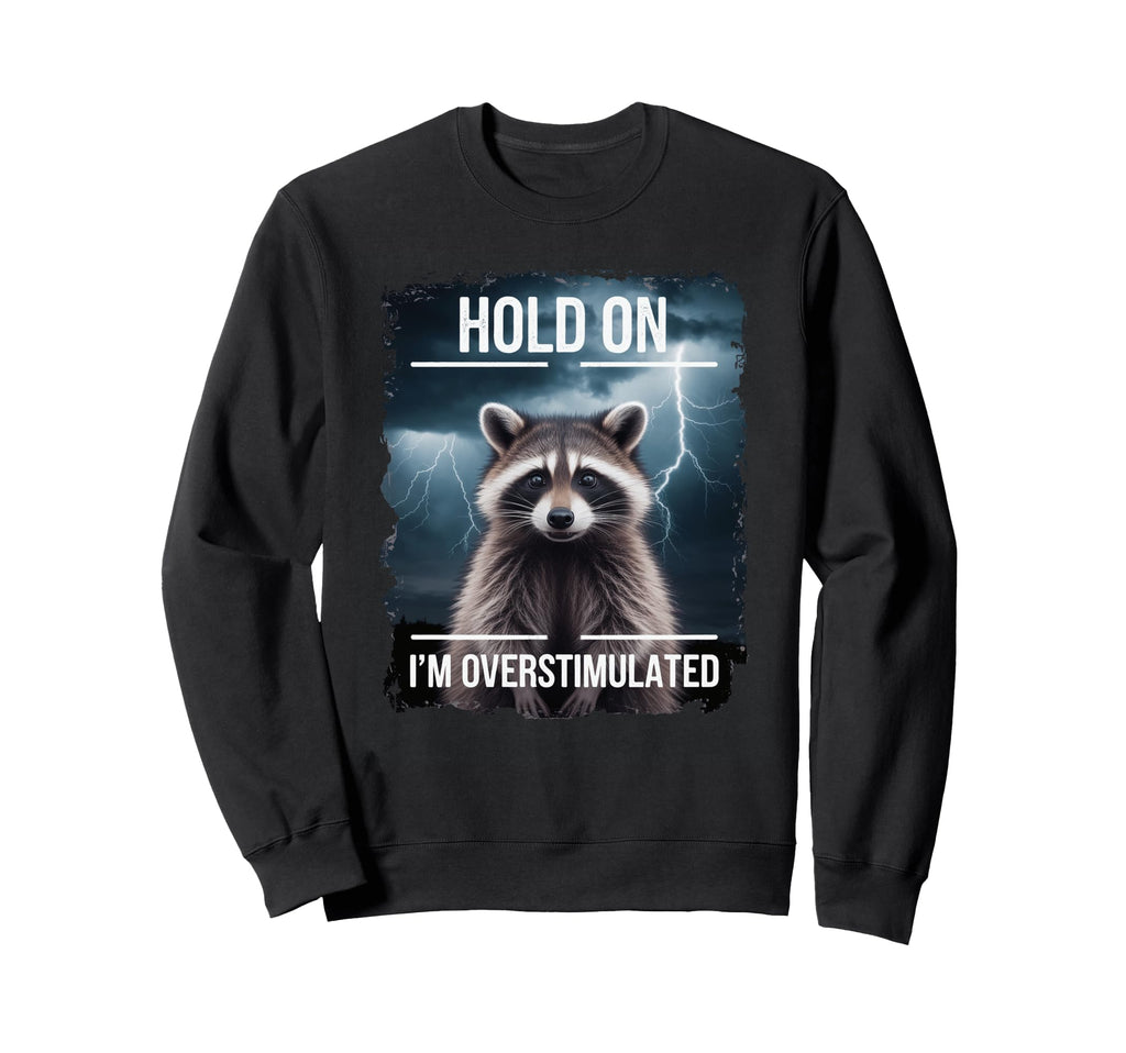 Funny Hold Im Overstimulated Sweatshirt - Streetwear Style for Adults - T-Shirt, Sweatshirt, Hoodie