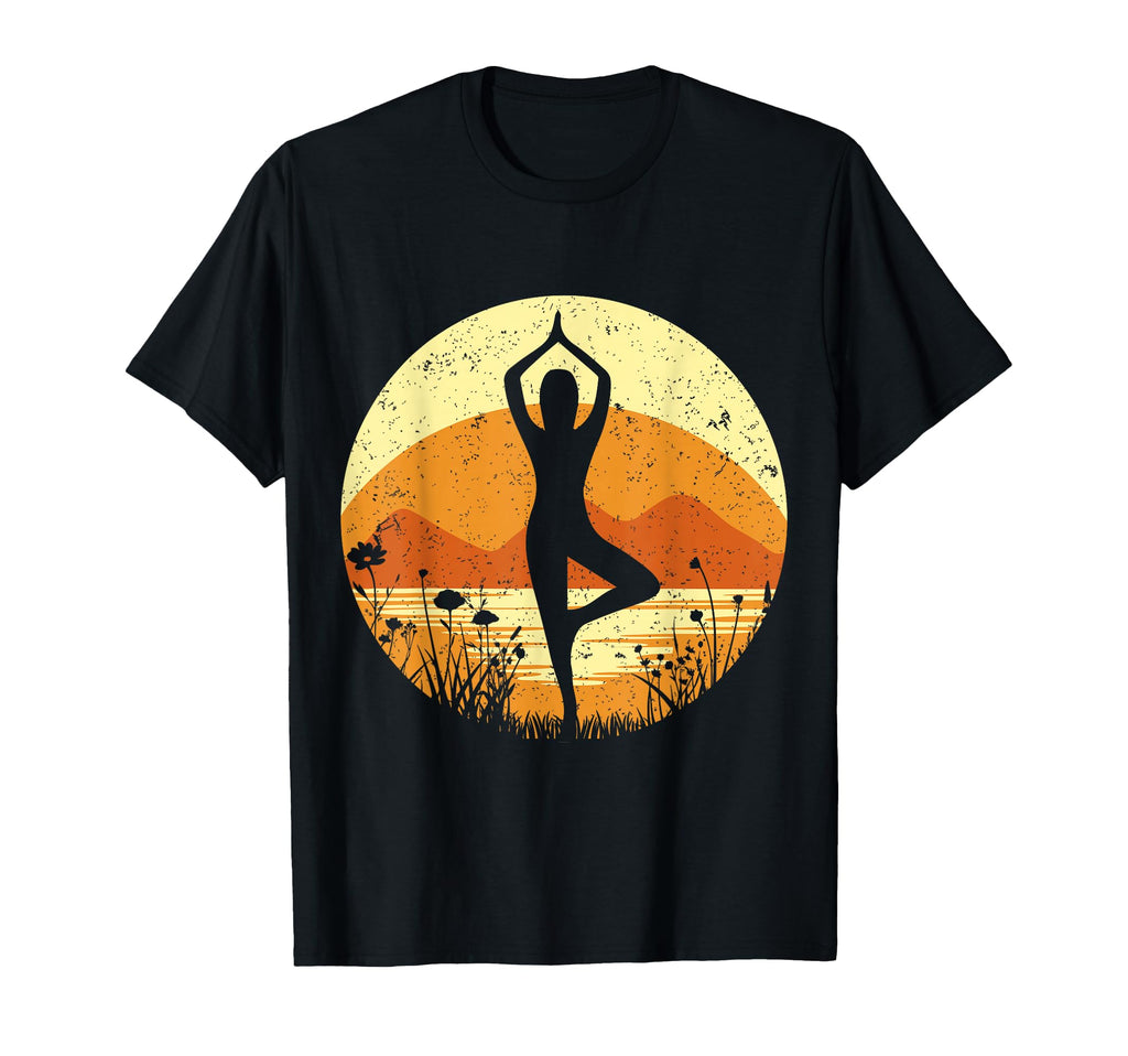Sunset Yoga Tree Vrikshasan Pose T-Shirt - Trendy Graphic Men Women - T-Shirt, Sweatshirt, Hoodie