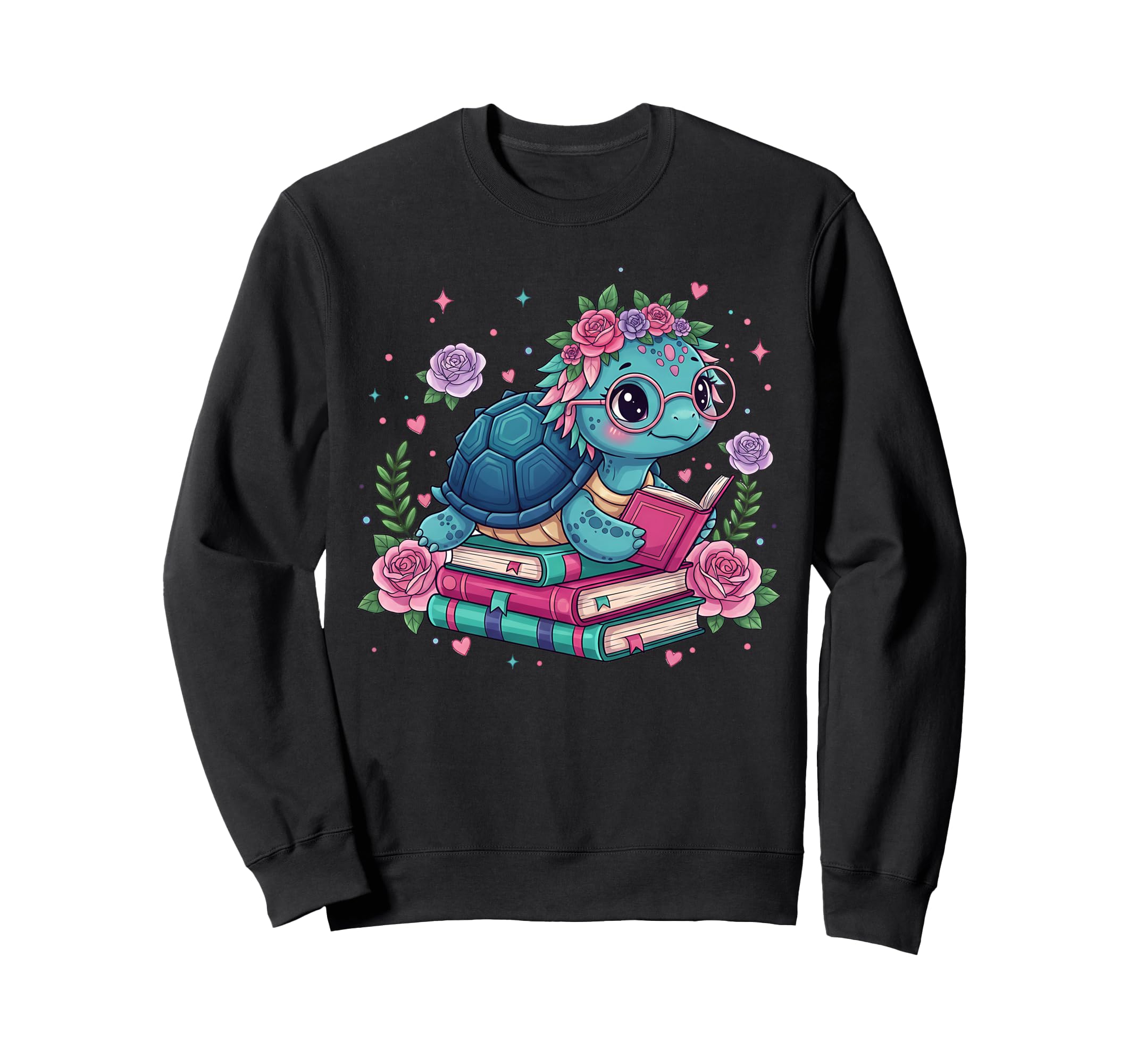 Turtle Bookworm Reading Book Bookworm Sweatshirt - Minimalist Print Unisex - T-Shirt, Sweatshirt, Hoodie