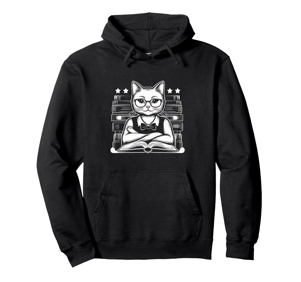 Cat Librarian Library Book Reading Hoodie - Trendy Graphic for Adults - T-Shirt, Sweatshirt, Hoodie