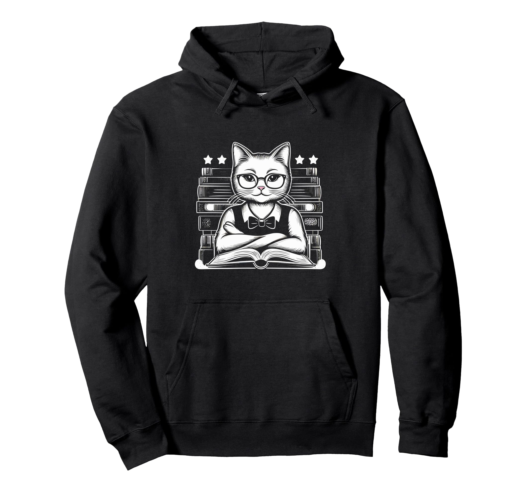 Cat Librarian Library Book Reading Hoodie - Trendy Graphic for Adults - T-Shirt, Sweatshirt, Hoodie