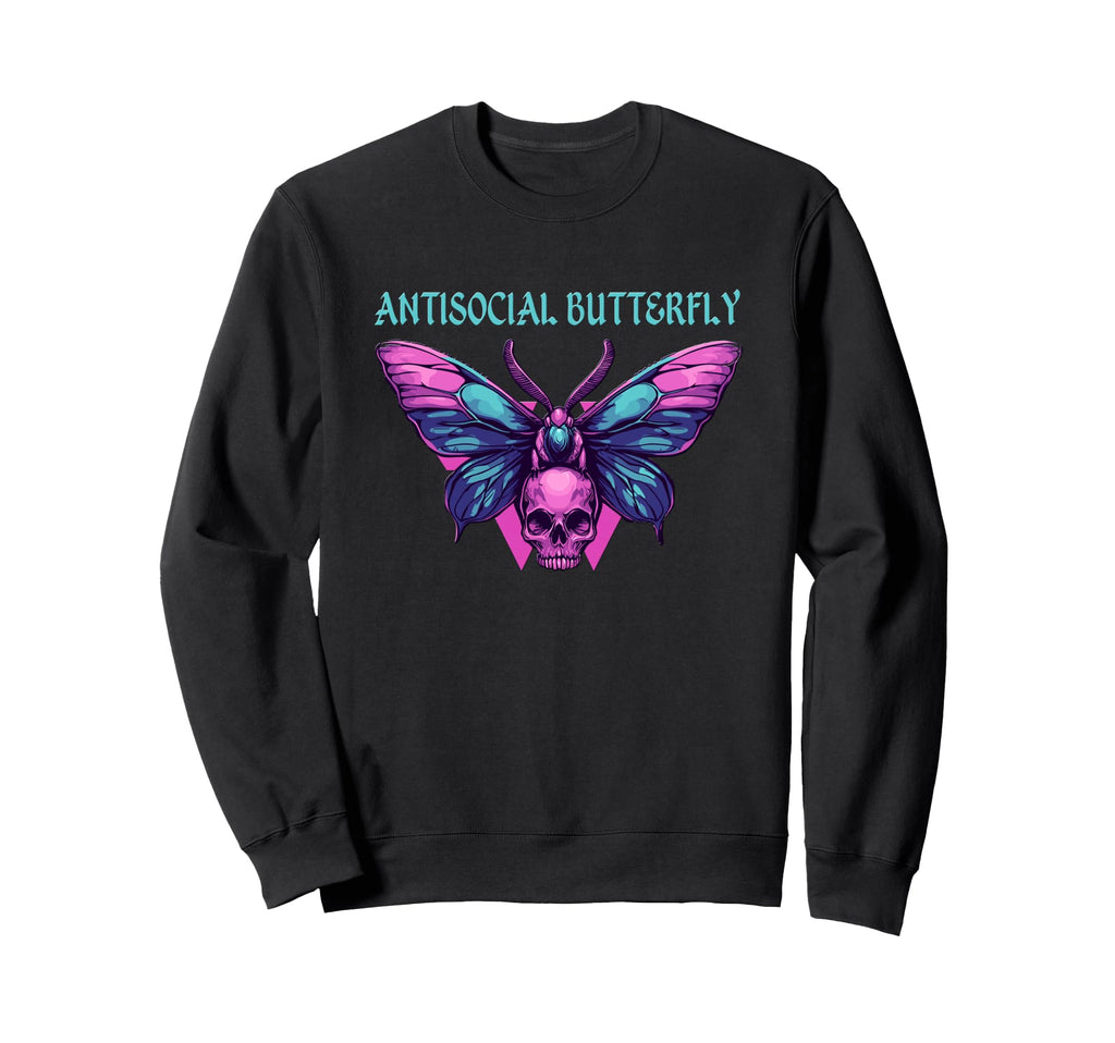 Antisocial Butterfly Gift Hoodie - Aesthetic Graphic Men Women - T-Shirt, Sweatshirt, Hoodie