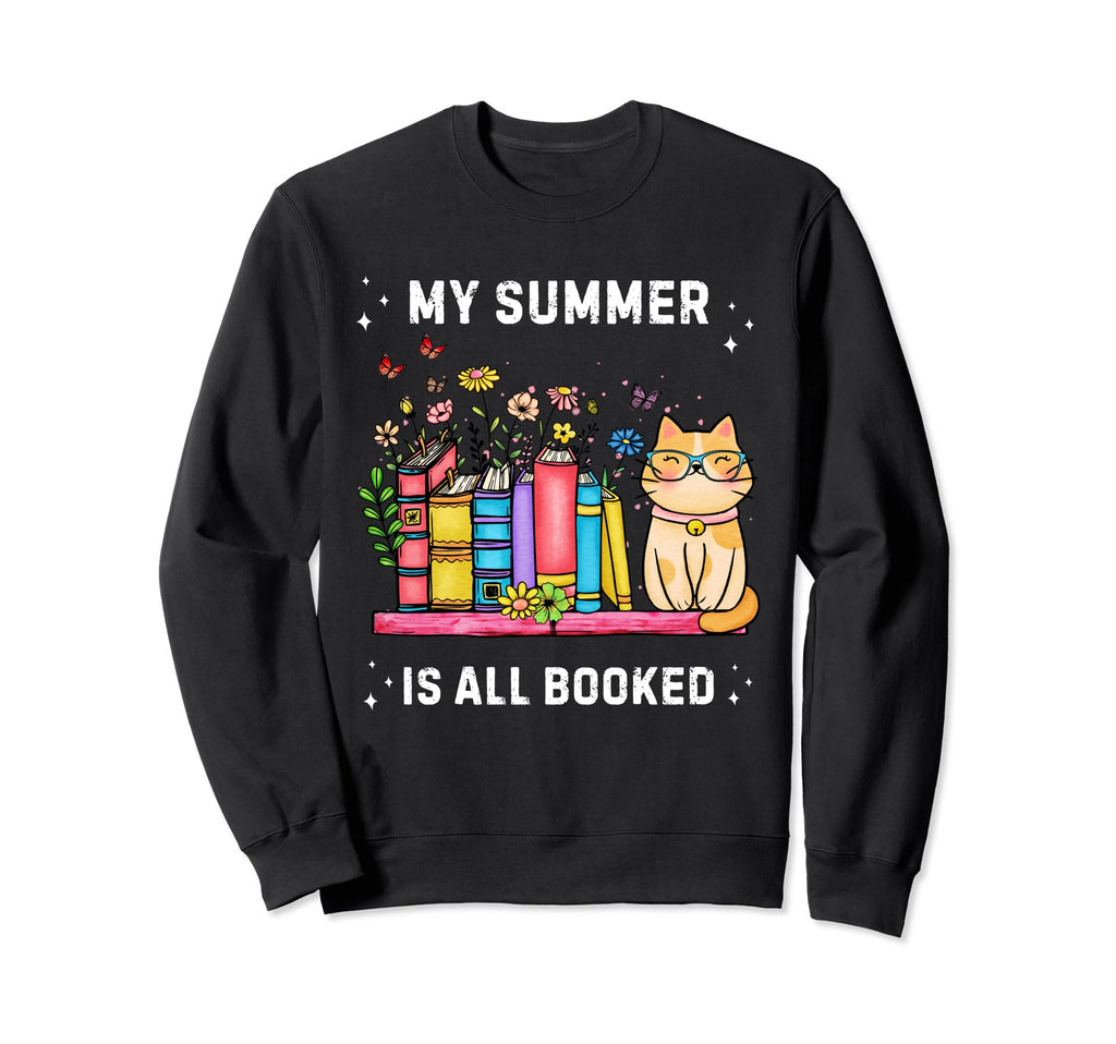 My Summer Is All Booked Cat And Sweatshirt - Minimalist Print Men Women - T-Shirt, Sweatshirt, Hoodie