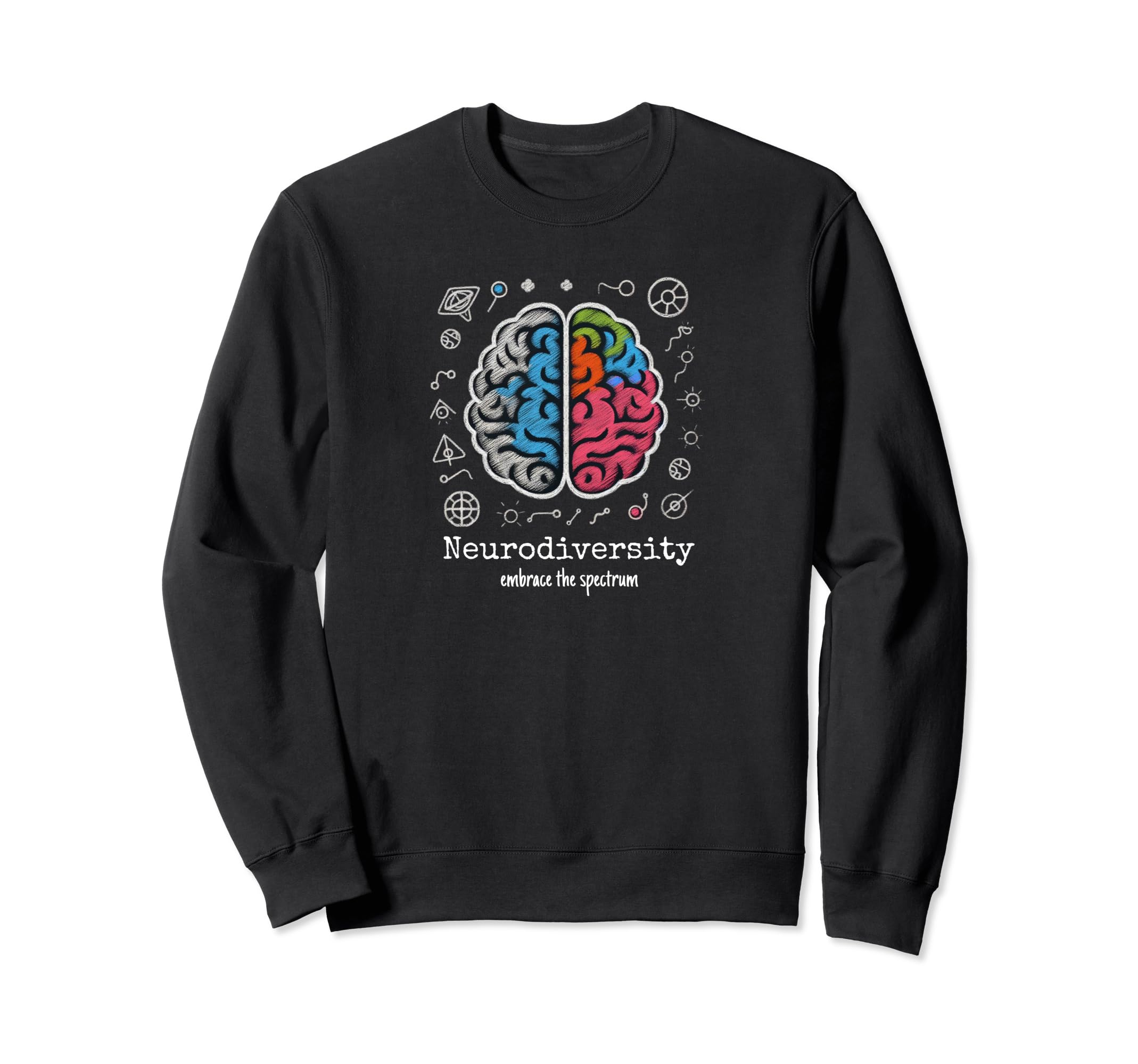Colorful Rainbow Brain Sweatshirt - Unique Graphic Men Women - T-Shirt, Sweatshirt, Hoodie