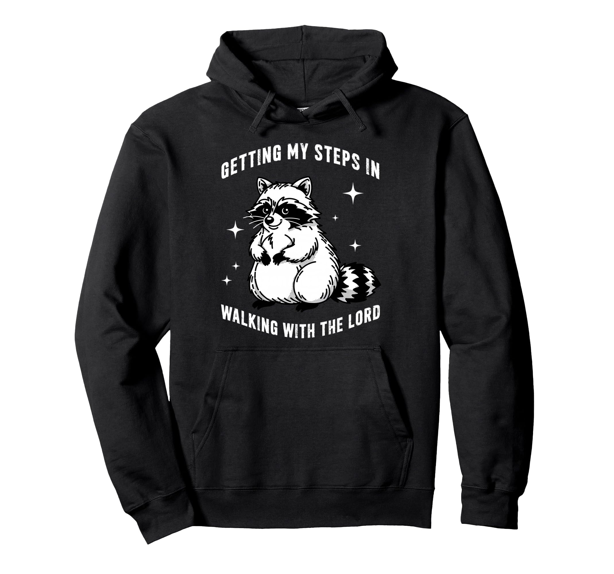 Getting My Steps Walking Lord Raccoon Hoodie - Aesthetic Graphic Men Women - T-Shirt, Sweatshirt, Hoodie