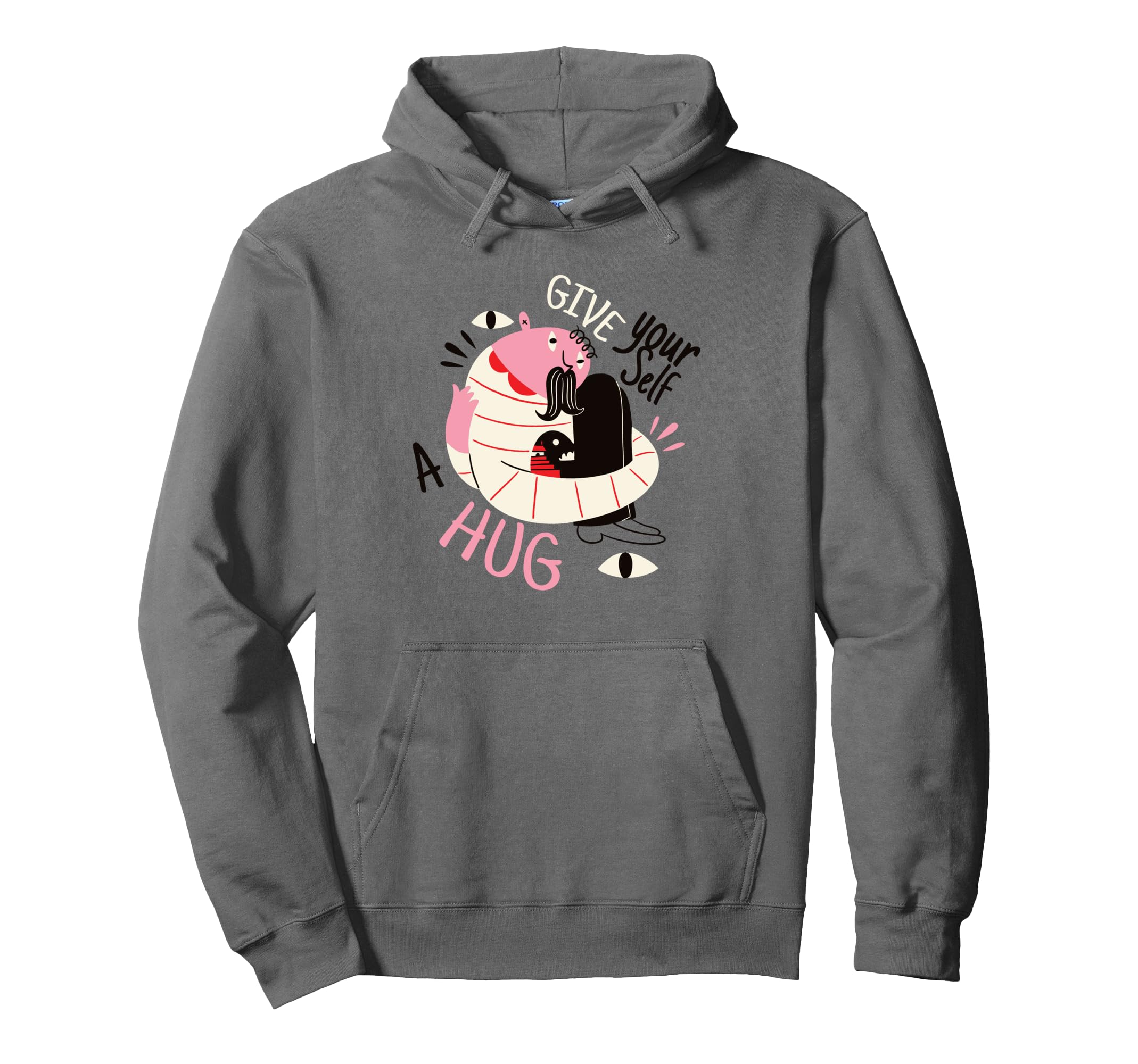 Give Yourself Hug Self Love Motivation Hoodie - Trendy Graphic for Adults - T-Shirt, Sweatshirt, Hoodie