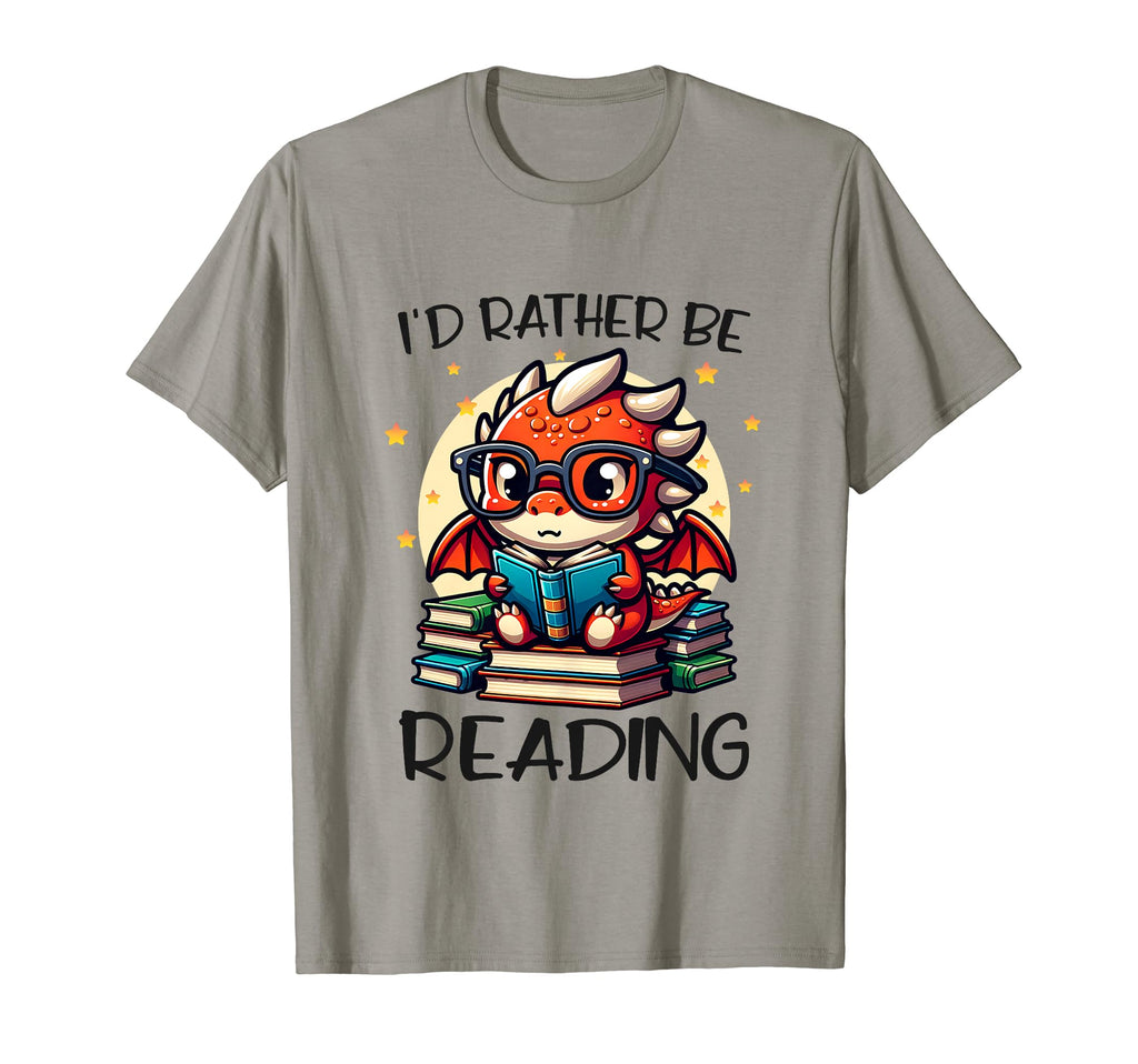 Id Rather Be Reading Book Dragon T-Shirt - Unique Graphic Men Women - T-Shirt, Sweatshirt, Hoodie
