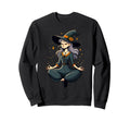 Meditation Witch Yoga Pose Relaxing Sweatshirt - Aesthetic Graphic Unisex - T-Shirt, Sweatshirt, Hoodie