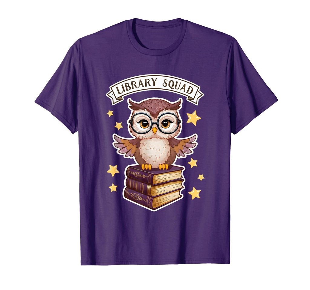 Library Squad Book Owl Wisdom Nerd T-Shirt - Graphic Print Unisex - T-Shirt, Sweatshirt, Hoodie