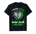 Heart I Wear Green Mental Health T-Shirt - Custom Art Print for Adults - T-Shirt, Sweatshirt, Hoodie