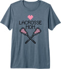 Pixel Art Style Lacrosse Mom Cute Player Mother Pink Heart Premium Tri-Blend T-Shirt Unisex T-shirt, Sweatshirt, Hoodie, Long Sleeve Tee - T-Shirt, Sweatshirt, Hoodie