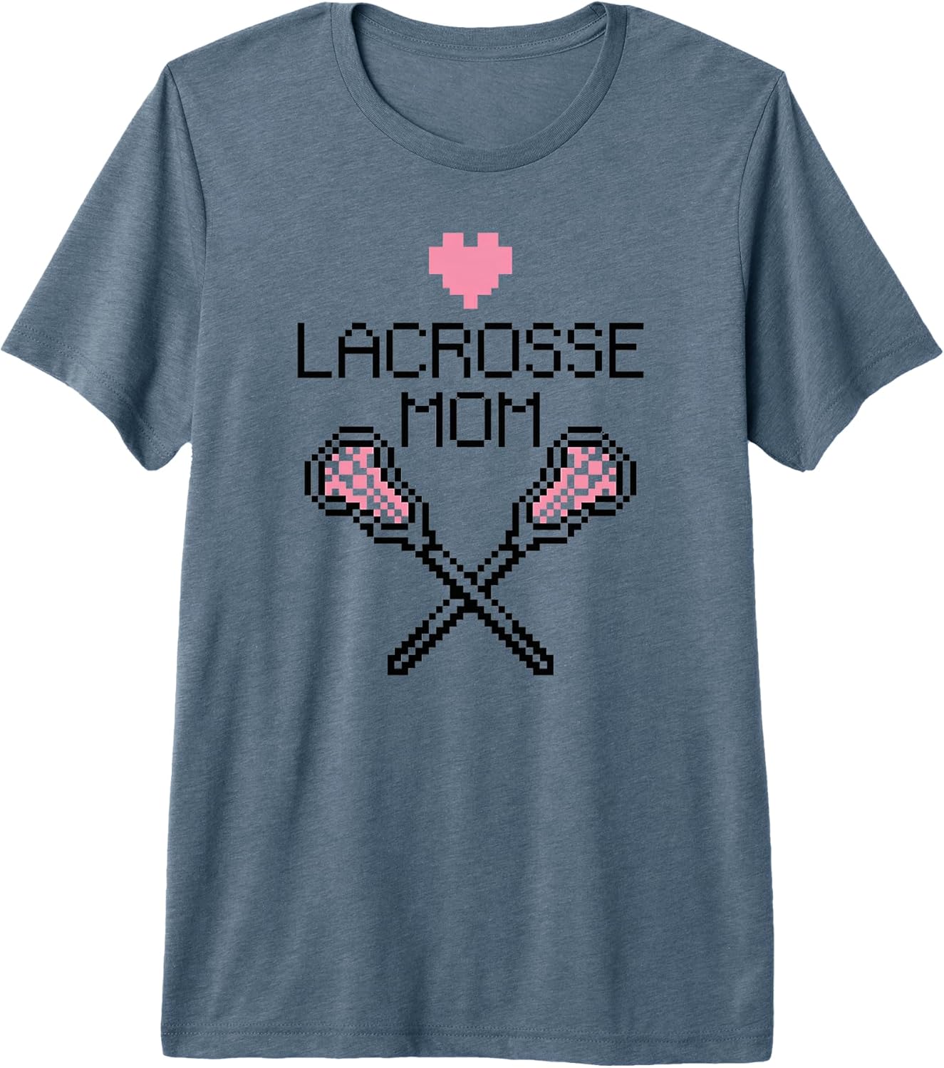 Pixel Art Style Lacrosse Mom Cute Player Mother Pink Heart Premium Tri-Blend T-Shirt Unisex T-shirt, Sweatshirt, Hoodie, Long Sleeve Tee - T-Shirt, Sweatshirt, Hoodie