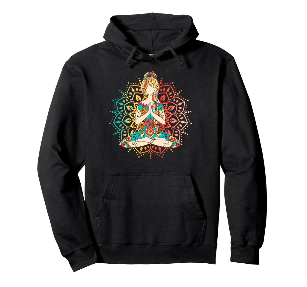 Yoga Lotus Pose Mandala Meditation Namaste Hoodie - Graphic Print Unisex - T-Shirt, Sweatshirt, Hoodie