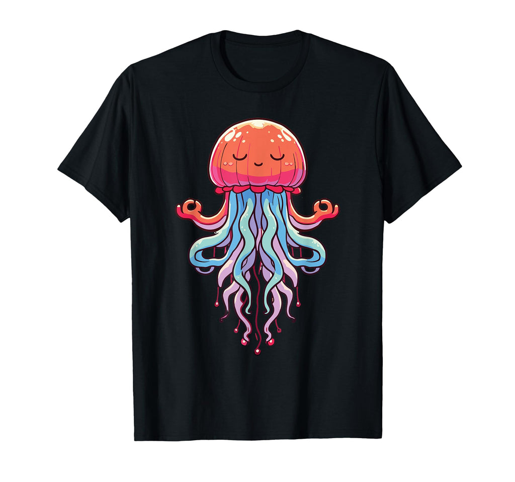 Meditation Jellyfish Yoga Pose T-Shirt - Casual Everyday Wear Unisex - T-Shirt, Sweatshirt, Hoodie