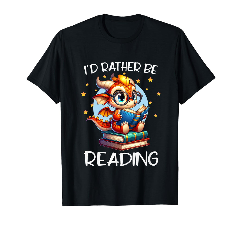 Id Rather Be Reading Book Dragon T-Shirt - Aesthetic Graphic Unisex - T-Shirt, Sweatshirt, Hoodie