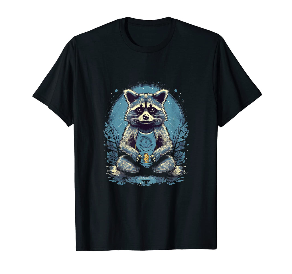 Yoga Raccoon Meditation Zen T-Shirt - Custom Art Print for Adults - T-Shirt, Sweatshirt, Hoodie
