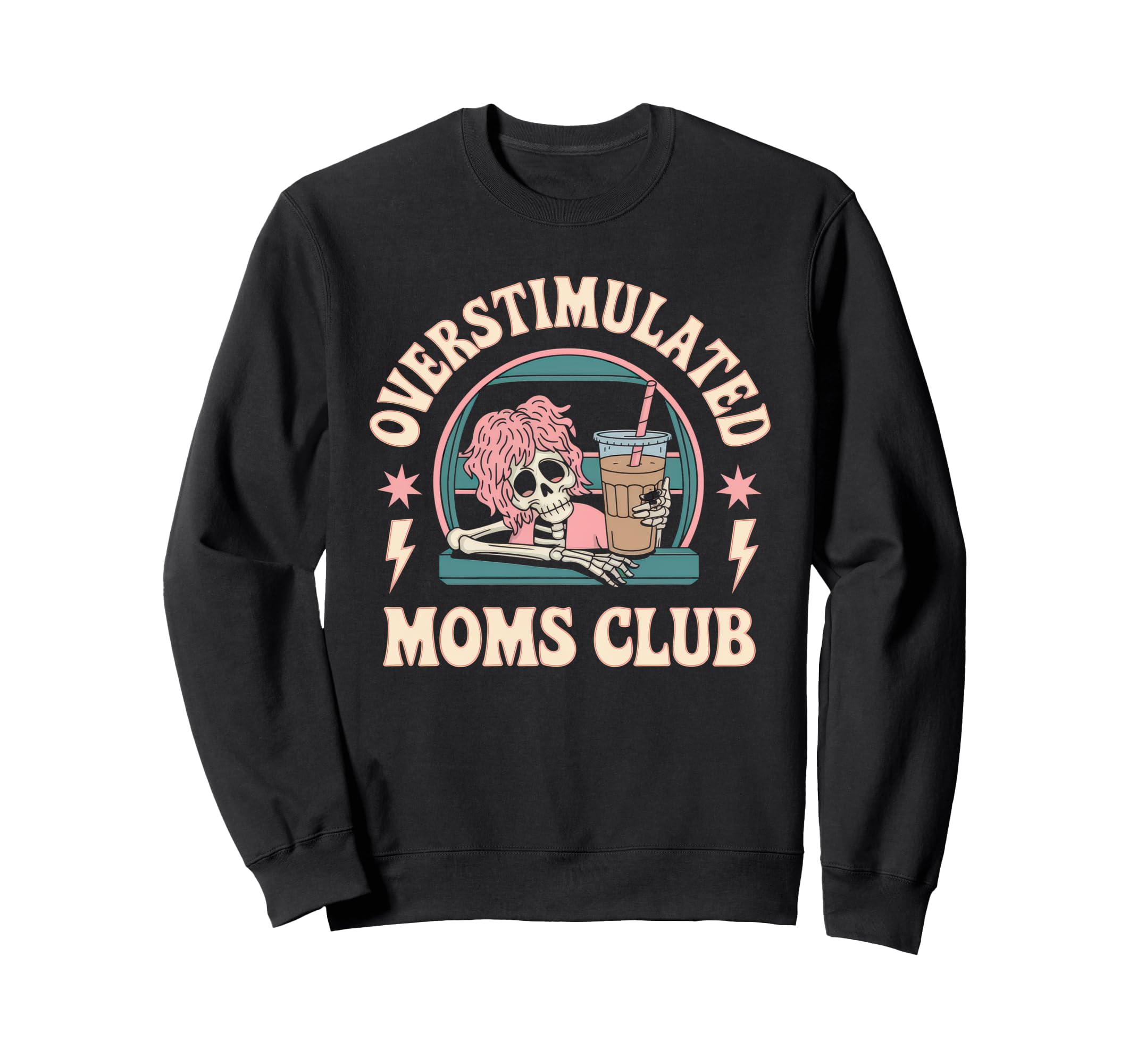 Overstimulated Moms Club Mom Sweatshirt - Minimalist Print for Adults - T-Shirt, Sweatshirt, Hoodie