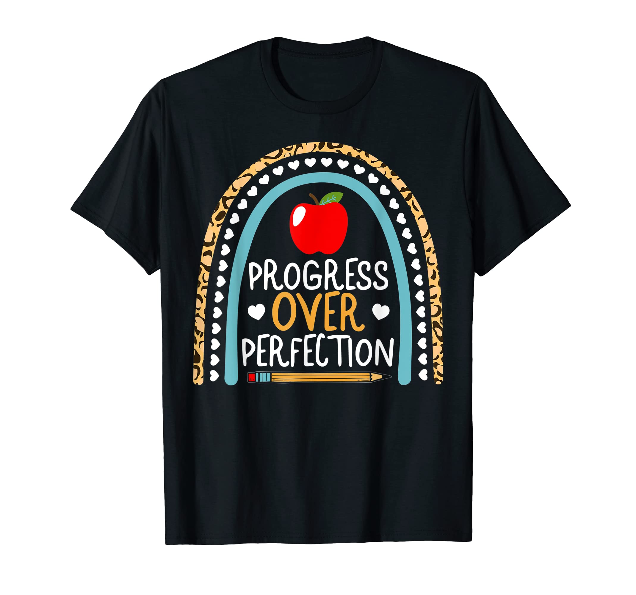 Progress Over Perfection Leopard T-Shirt - Streetwear Style for Adults - T-Shirt, Sweatshirt, Hoodie