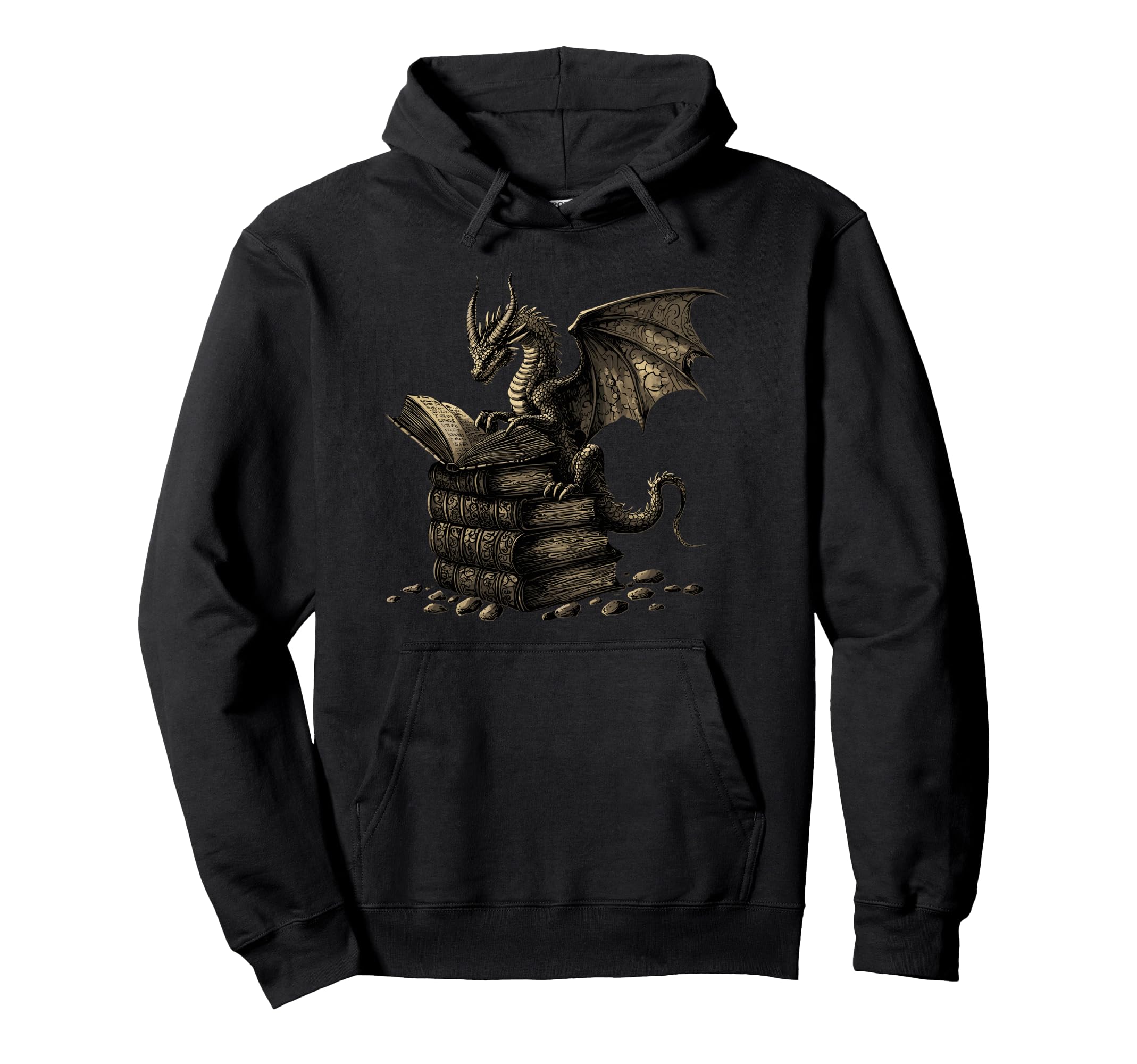 Dragon Reading Book Fantasy Reader Hoodie - Streetwear Style Unisex - T-Shirt, Sweatshirt, Hoodie