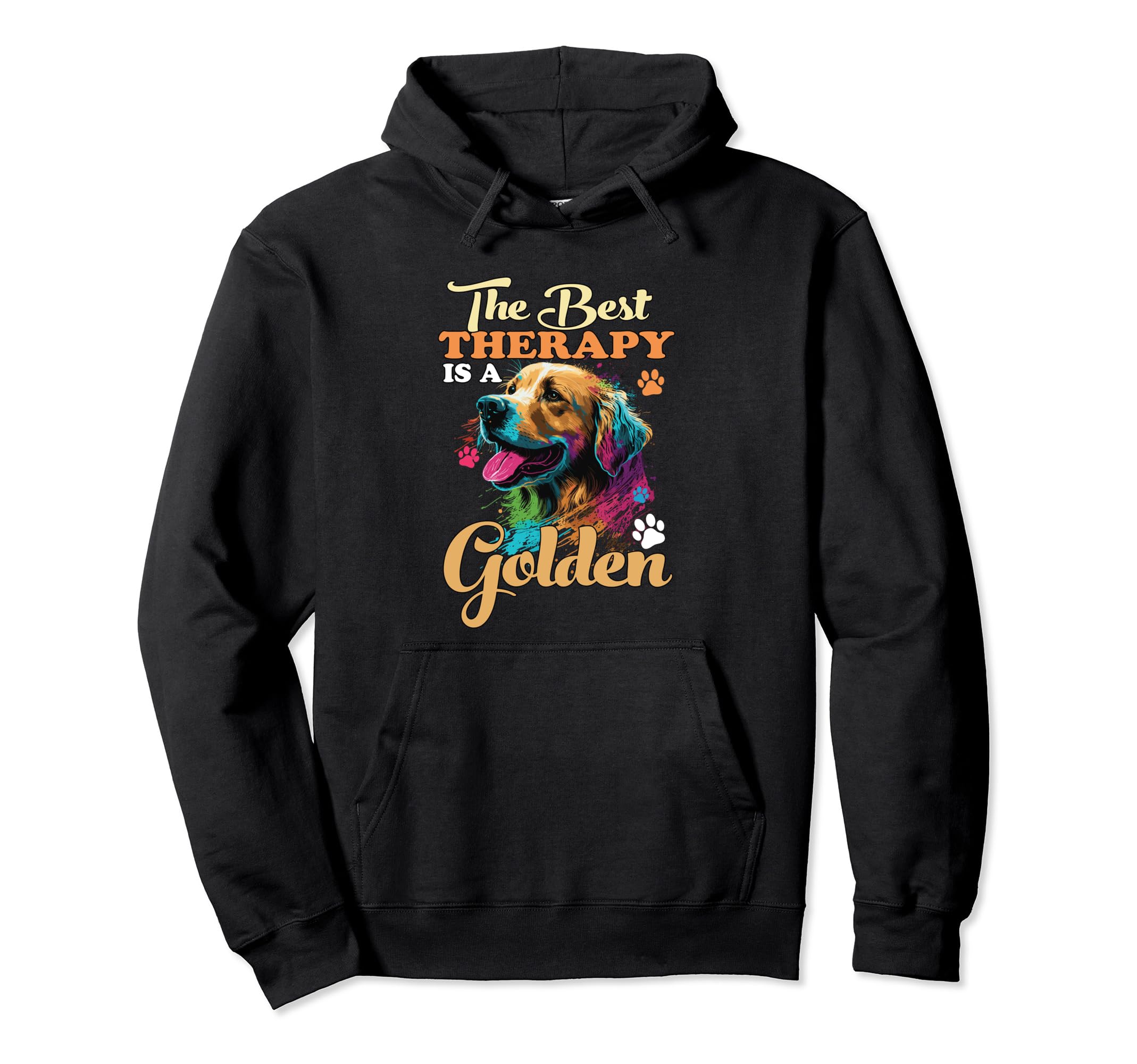 Best Therapy Is Golden Retriever Hoodie - Fun Novelty Design for Adults - T-Shirt, Sweatshirt, Hoodie