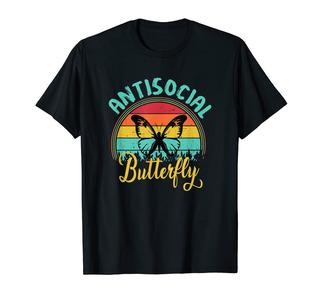 Antisocial Butterfly Funny Sunset T-Shirt - Fun Novelty Design for Adults - T-Shirt, Sweatshirt, Hoodie