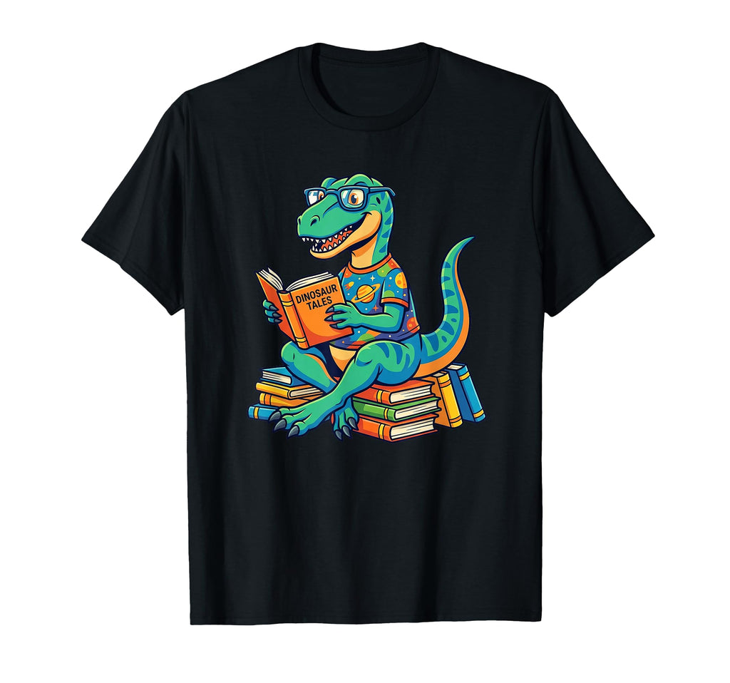 Dinosaur Tales T Rex Reading Books T-Shirt - Fun Novelty Design Unisex - T-Shirt, Sweatshirt, Hoodie